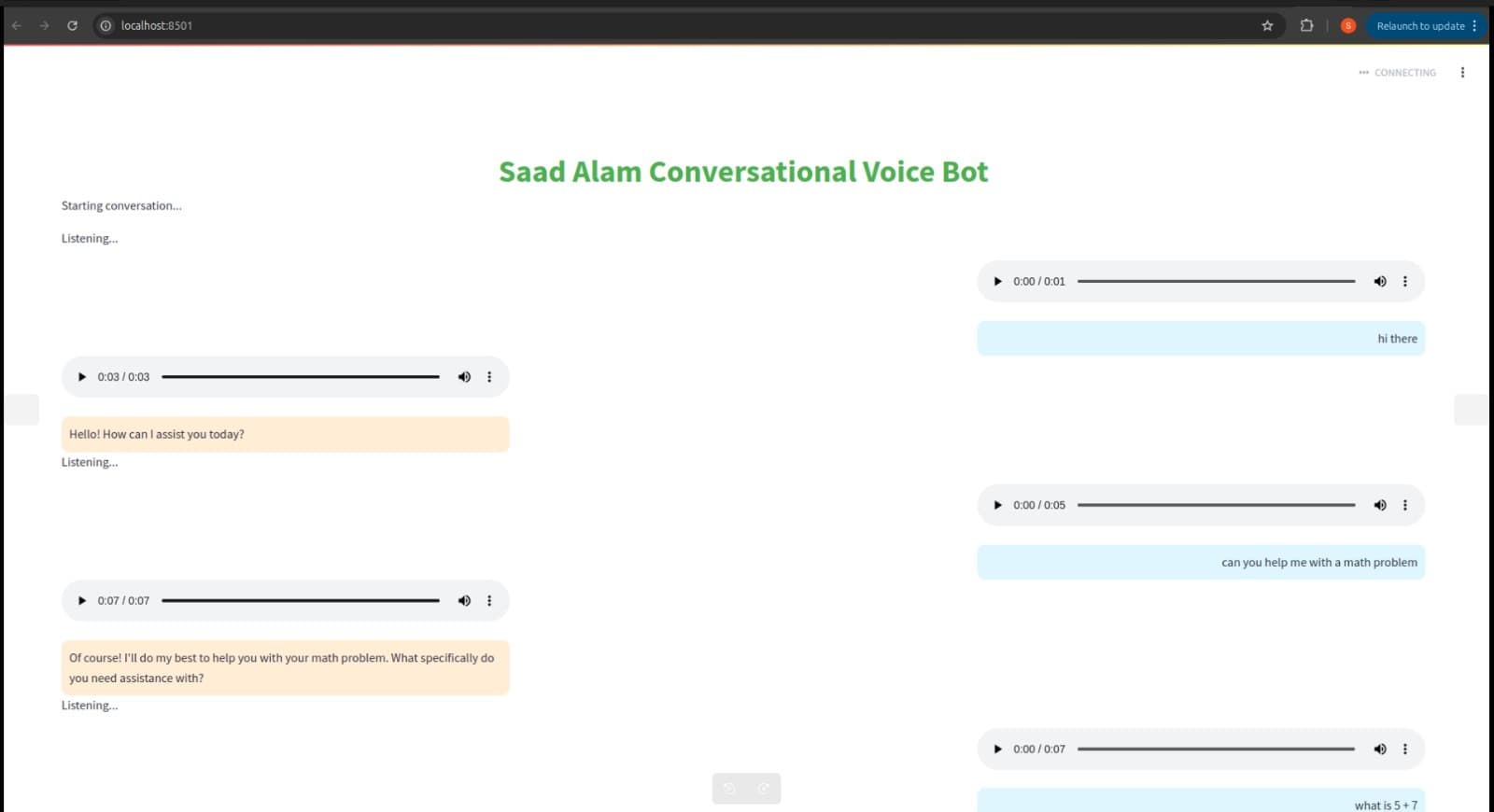 Realtime Voice Bot screenshot 1